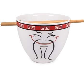 Boom Trendz Bowl Bop Food Man Chew Japanese Dinnerware Set | 16-Ounce Ramen Bowl, Chopsticks