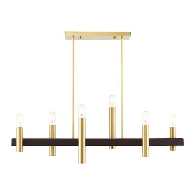 Livex Lighting Helsinki 6 - Light Chandelier in  Satin Brass/Bronze