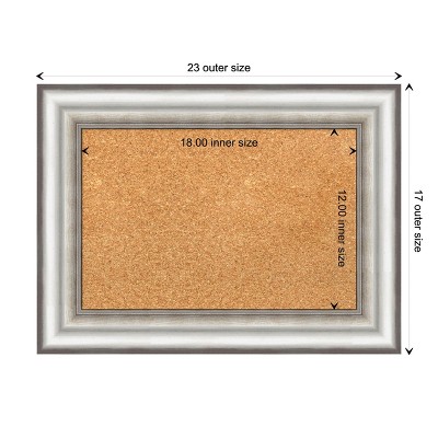 Amanti Art Silver Framed Natural Cork Bulletin Board