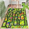 Kids Carpet Playmat Car Play Rug Large Kids Play Rug City Traffic Road Mat Low Pile Non Slip Fun Carpet for Kids Nursery Carpet Black - 3 of 4