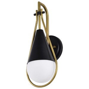 Nuvo Lighting Admiral 1 - Light Sconce in  Matte Black/Natural Brass - 1 of 4