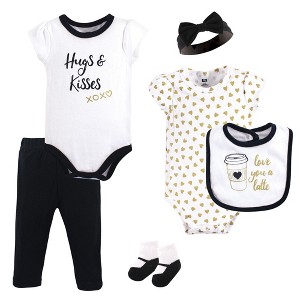 Hudson Baby Infant Girl Cotton Layette Set, Latte - 1 of 1