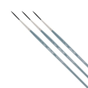 Mimik Professional Watercolor Brushes - Rigger Set of 3 - Synthetic Squirrel Hair - Natural Bristle Artist Brushes for Watercolors, Gouache & Acrylics - 1 of 4