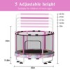 Hooseng 55" 7-in-1 Round Trampoline for Kids with Safety Enclosure Net, Indoor & Outdoor Toddler Trampoline with Adjustable Gymnastics Bar & Toys - 4 of 4