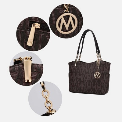 MKF Collection Large Signature Tote Handbag with Zip-Top Closure, Braylee – MKF Collection by Mia K – Grey — фото 4