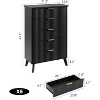Fluted Dresser for Bedroom with 5 Deep Drawers,47.2" Tall Chest of Drawers with Faux Marble Top - 4 of 4