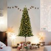 Pre-Lit Pencil Christmas Tree,Artificial Slim Xmas Tree with LED Warm White Lights&Metal Stand,Realistic Xmas Tree Holiday Party Decoration for Home - 2 of 4