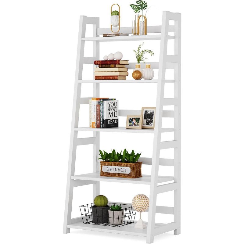 Tribesigns 5-Tier Bookshelf, Modern Ladder Bookcase for Home Office, 1 of 7