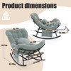 MOONMISS Rocking Chair with Thick Cushion and Frame Steel Egg Chairs Lounge Reading Chair for Living Room, Bedroom, Apartment - 3 of 4