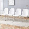Vynxaria Set of Four White PU Dining Chairs with Silver Metal Legs - 2 of 4