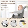 Kinder King 7 in 1 Baby High Chair Convert to Wooden Feeding Chair Removable Tray 5-Point Harness Gray - 3 of 4