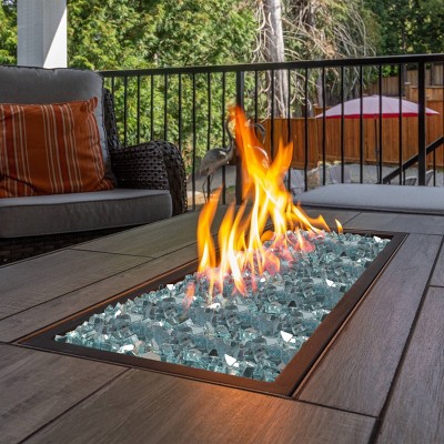 Aqua Blue Tempered Glass Fire Pit Rocks, 10lb