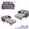 Vynxaria 54" Modern Convertible Sofa Bed with Detachable Arm Pockets & Pillows - 3 of 3