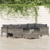 vidaXL Patio Furniture Set Outdoor Armchair with Cushions Gray Poly Rattan - 2 of 4