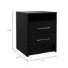 Vynxaria Stylish Multifunctional 2-Drawer 1-Shelf Rectangle Nightstand, Black Wengue, Durable All-Metal Railings & Pulls - 4 of 4
