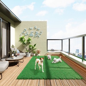 Famapy 118.1'' W Lifelike Artificial Grass Turf Area Rug,1.02" Thick Dense,Drainage Holes,Fireproof Rubber Backing,Soft,Easy-Clean,Indoor/Outdoor - 1 of 4