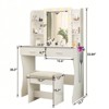 FONTOI Vanity Desk with 2 Drawers and 6 Storage Shelves, Dressing Table with Large Drawers&Open Shelves for Bedroom, White, 15.75"*53.94"*33.5" - 3 of 4
