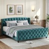 Christopher Knight Home  Byrne Upholstered Sleigh Bed with Wingback Headboard and Scroll Footboard - 2 of 4