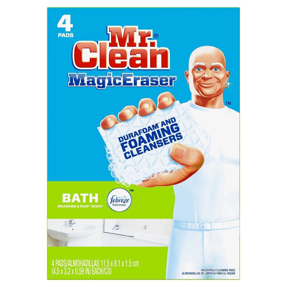 UPC 037000325635 product image for Mr. Clean Bath with Febreze Meadows & Rain Scent Magic Eraser - 4ct | upcitemdb.com