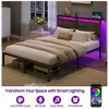 Greenstell Bed Frame with Headboard & Footboard, Metal Platform Bed Frame with LED Lights & Charging Station, Under Bed Storage, Solid and Stable - 2 of 4