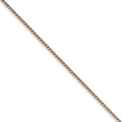 Black Bow Jewelry 1mm, 14k Rose Gold, Diamond Cut Solid Spiga Chain Necklace