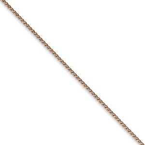 Black Bow Jewelry 1mm, 14k Rose Gold, Diamond Cut Solid Spiga Chain Necklace - 1 of 4