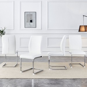 Kumasinova Minimalist Arch Dining Chairs Set of 2/4/6/8,PU Kitchen Chairs with Curved Metal Legs,High Resilience Accent Chairs for Dining Table - 1 of 4