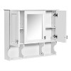 NicBex 35" x 28" Wall Mounted Bathroom Medicine Cabinet,Medicine Cabinet with Mirror,Mirrored Bathroom Wall Cabinet with Doors and Open Shelves - 2 of 4