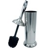Home Mart Goods Chrome Toilet Brush Set with Holder - 17" Tall - 2 of 2