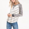Women's Carol Leopard & Striped Raglan Top - Shirley Stone - 3 of 4
