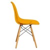 LeisureMod Cresco (Set of 4) Mid-Century Modern Acrylic Dining Chairs with Wooden Dowel Eiffel Legs – Kitchen & Dining Room Chairs - 4 of 4