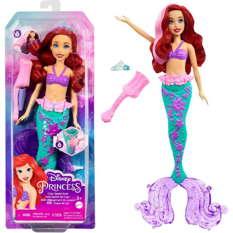 Disney Princess Ariel Mermaid Color Splash Doll, 1 of 7