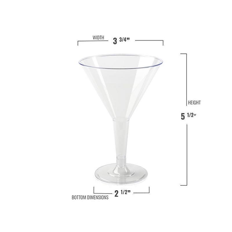 Smarty Had A Party 6 oz. Clear Plastic Martini Glasses (192 Glasses), 3 of 8