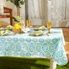 Design Imports  Blue Ikat Vinyl Tablecloth 60X84 - 4 of 4
