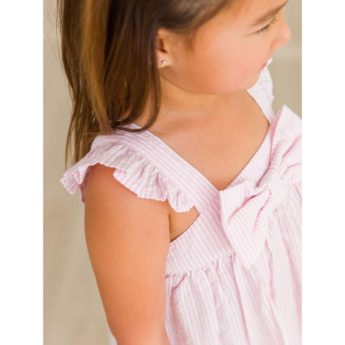 RuffleButts Baby Flutter Bow Woven Dress - thumbnail 4