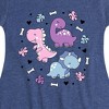 Girls' - Instant Message - Stacked Girly Dinos Fit & Flair Cap Sleeve Graphic Dress - 2 of 4