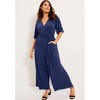 June + Vie by Roaman's Women's Plus Size Wide-Leg Jumpsuit - 3 of 4