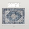 Vintage Area Rug, Washable Non-Slip Floor Carpet for Living Room, Bedroom, Dining Room, Blue - 3 of 4