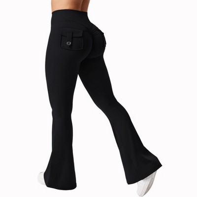 DOMETOUR Flare Leggings with Pockets for Women Yoga Leggings Workout Leggings
