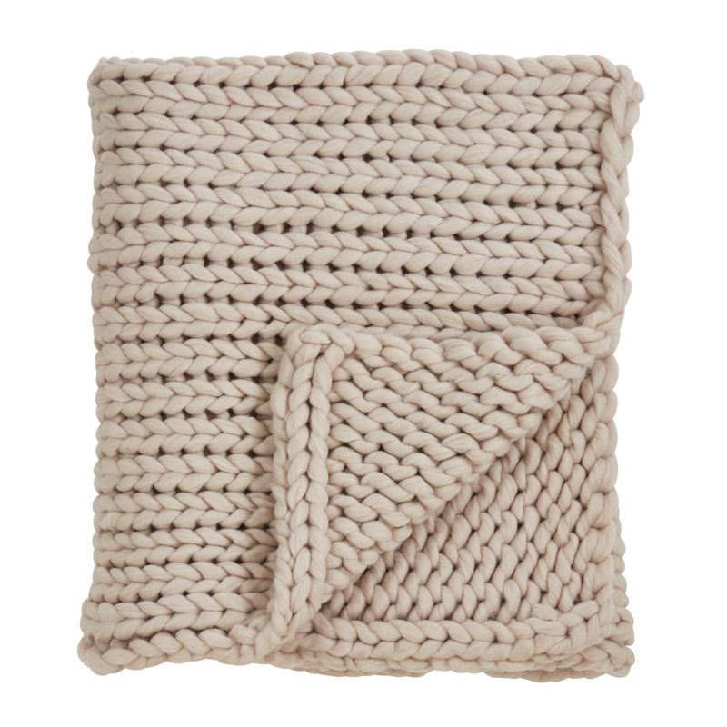 Saro Lifestyle Chunky Design Knitted Throw Blanket, 2 of 6
