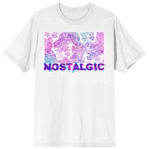 Chrome Baddie Y2K Nostalgic Butterflies Crew Neck Short Sleeve Women's White T-shirt - 1 of 3