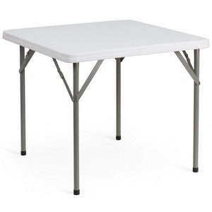 Flash Furniture 2.85-Foot Square Granite White Plastic Folding Table - 1 of 4