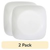 LunaLulinlk (2 pack) Pure White Square Lunch Plate, 9" - 2 of 3