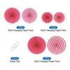 Unique Bargains Hanging Paper Fans Party Set Decoration with Clips 12 Pcs - 3 of 4