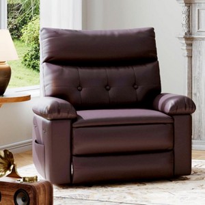 Recliner Chair, 360° Swivel Manual Reclining Sofa with Side Pocket, Comfortable Lounge Chair with Arm and Back Support for Living Room - 1 of 4