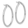 Black Bow Jewelry 2mm Round Hoop Earrings in 14k White Gold, 30mm (1 3/16 Inch) - 3 of 4