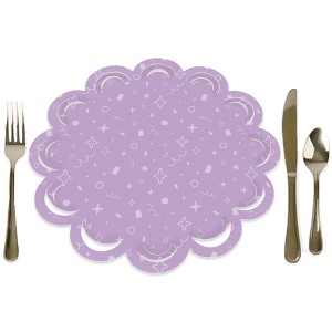 Big Dot of Happiness Purple Confetti Stars - Simple Party Round Table Decorations - Paper Chargers - Place Setting For 12 - 1 of 4