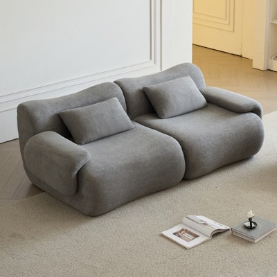 SKRAN Sofa In A Box, Memory Foam 2-Seater Couch Cloud Boneless Sectional Couches With Deep Seat, No Assembly Required, Couch For Living Room