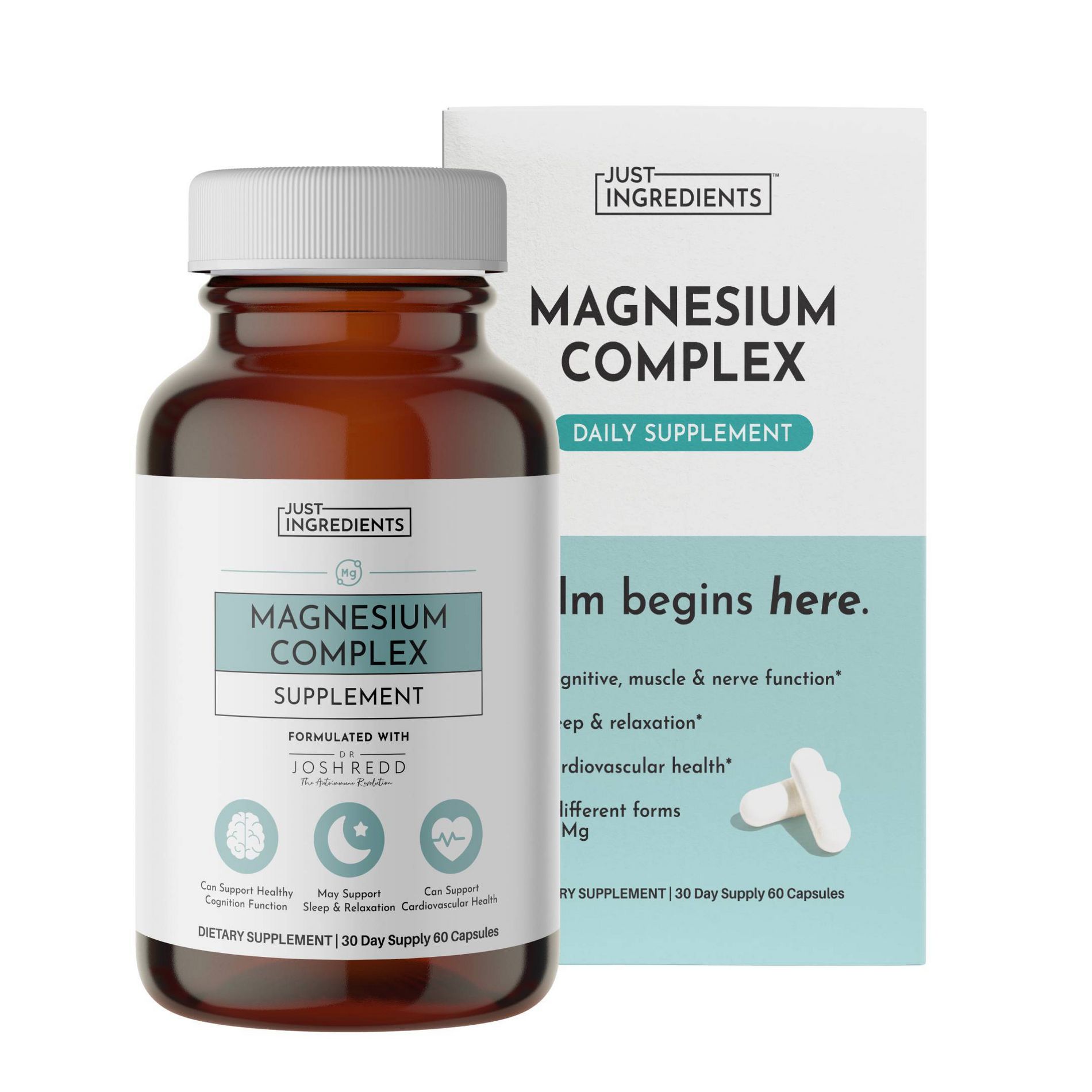 Just Ingredients Magnesium Supplement Capsules - 60ct - 30 servings