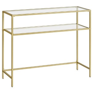 VASAGLE Console Sofa Table, Modern Entryway Table, Tempered Glass Table, Metal Frame - 1 of 4